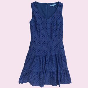Antonio Melani Royal Blue Eyelet Dress Size 4